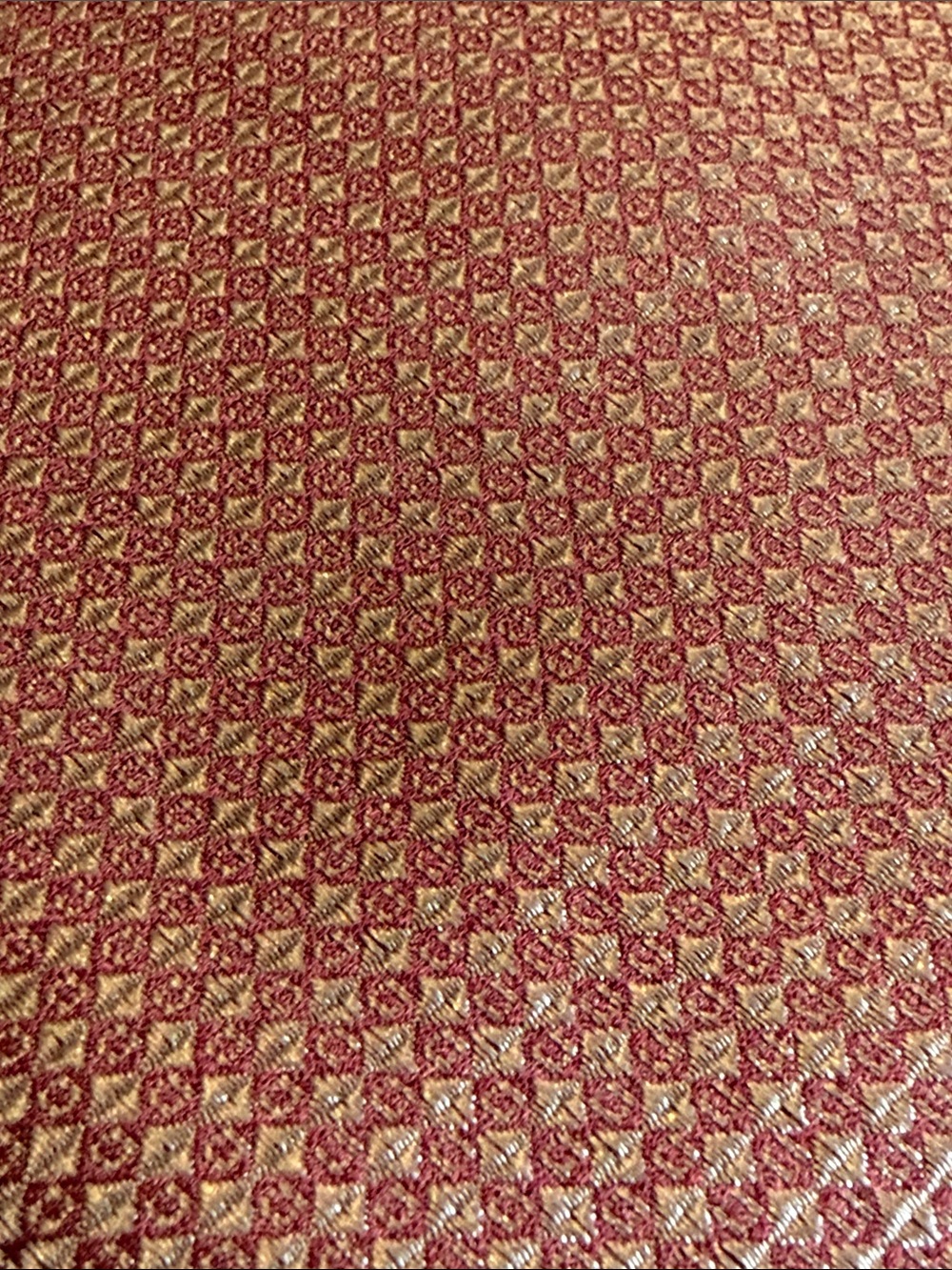 Saks Fifth Avenue Burgundy and Silver Silk Tie
